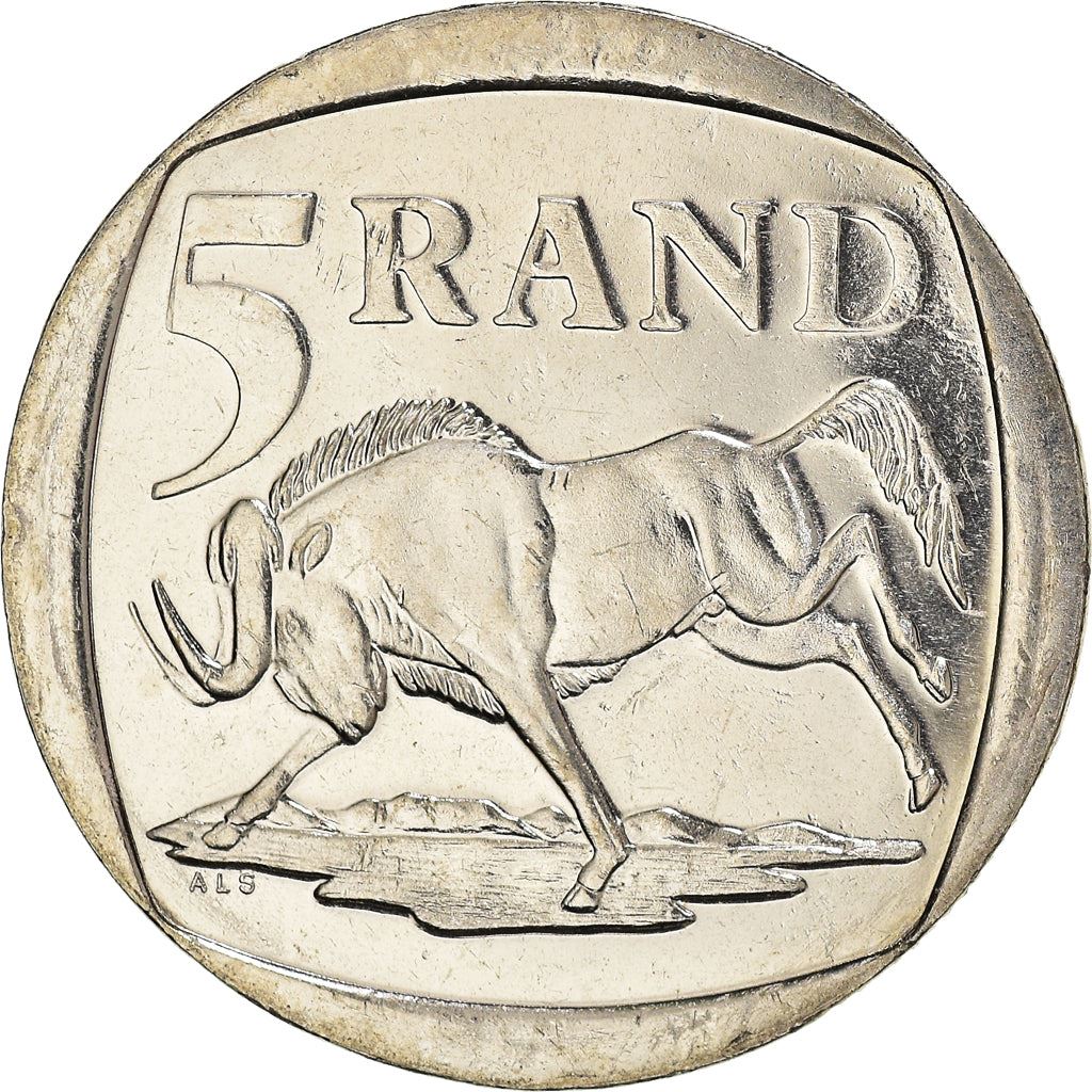 South Africa | 5 Rand Coin | Animals | Wildebeest | Gnu | Km:274 | 2002