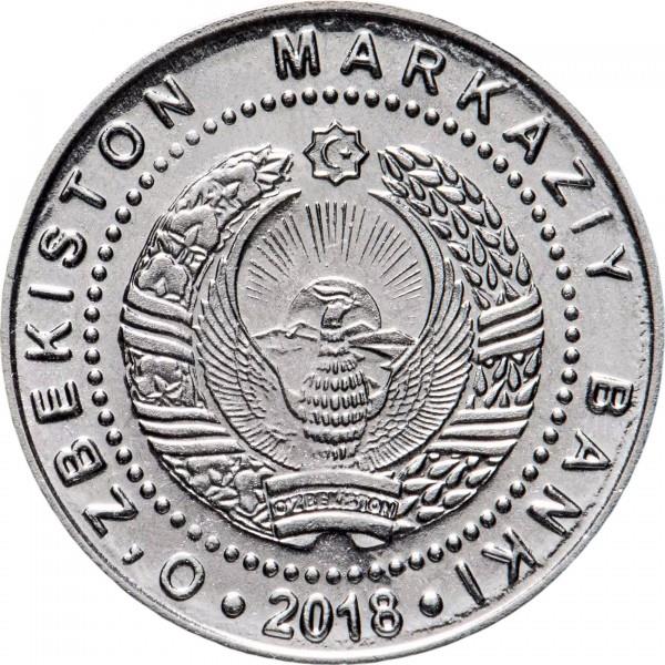 Uzbekistan | 100 SoʻM Coin | Monument | Cotton | Wheat | Sun | Huma Bird | KM:37 | 2018