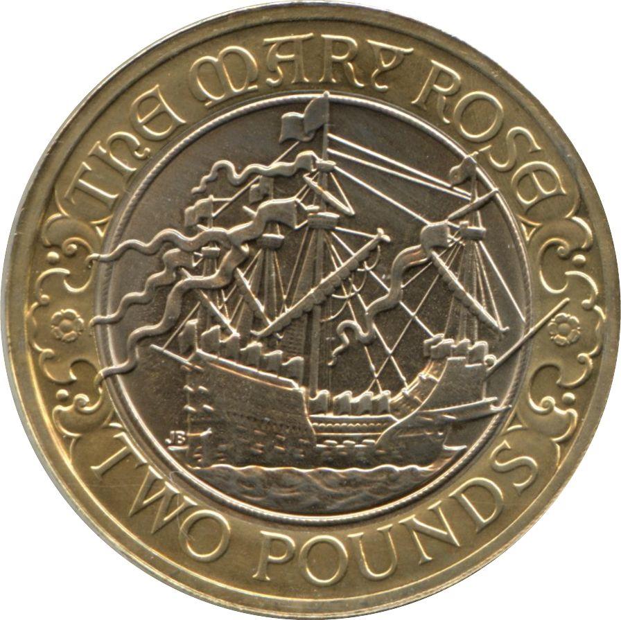 Verenigd Koninkrijk 2 Ponden Munt | Elizabeth II 4e portret | Mary Rose | 2011