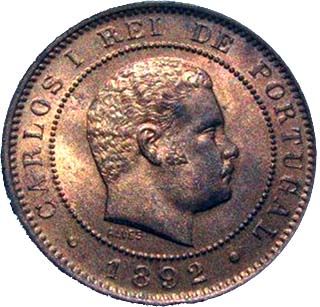 Portugal 10 Reis Coin | King Carlos I | KM532 | 1891 - 1892
