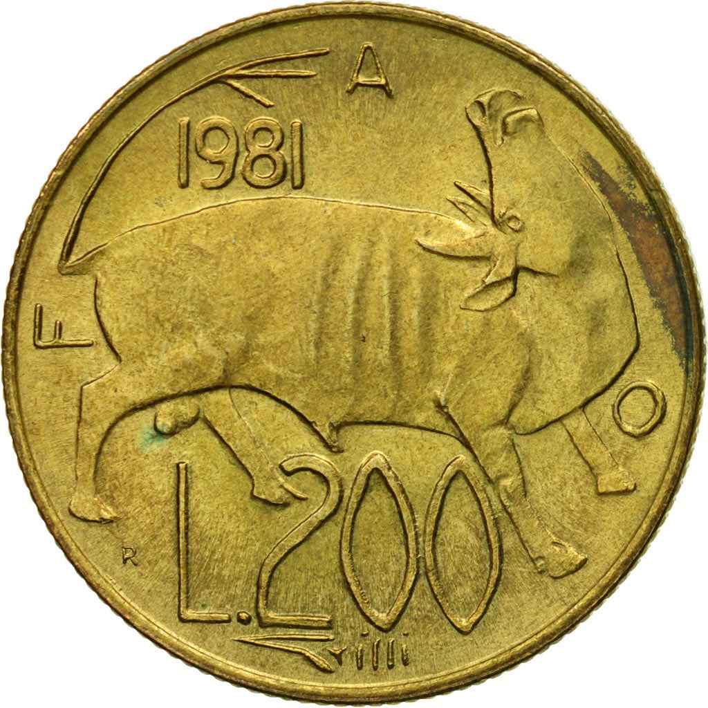 San Marino | 200 Lire Coin | FAO | Km:123 | 1981