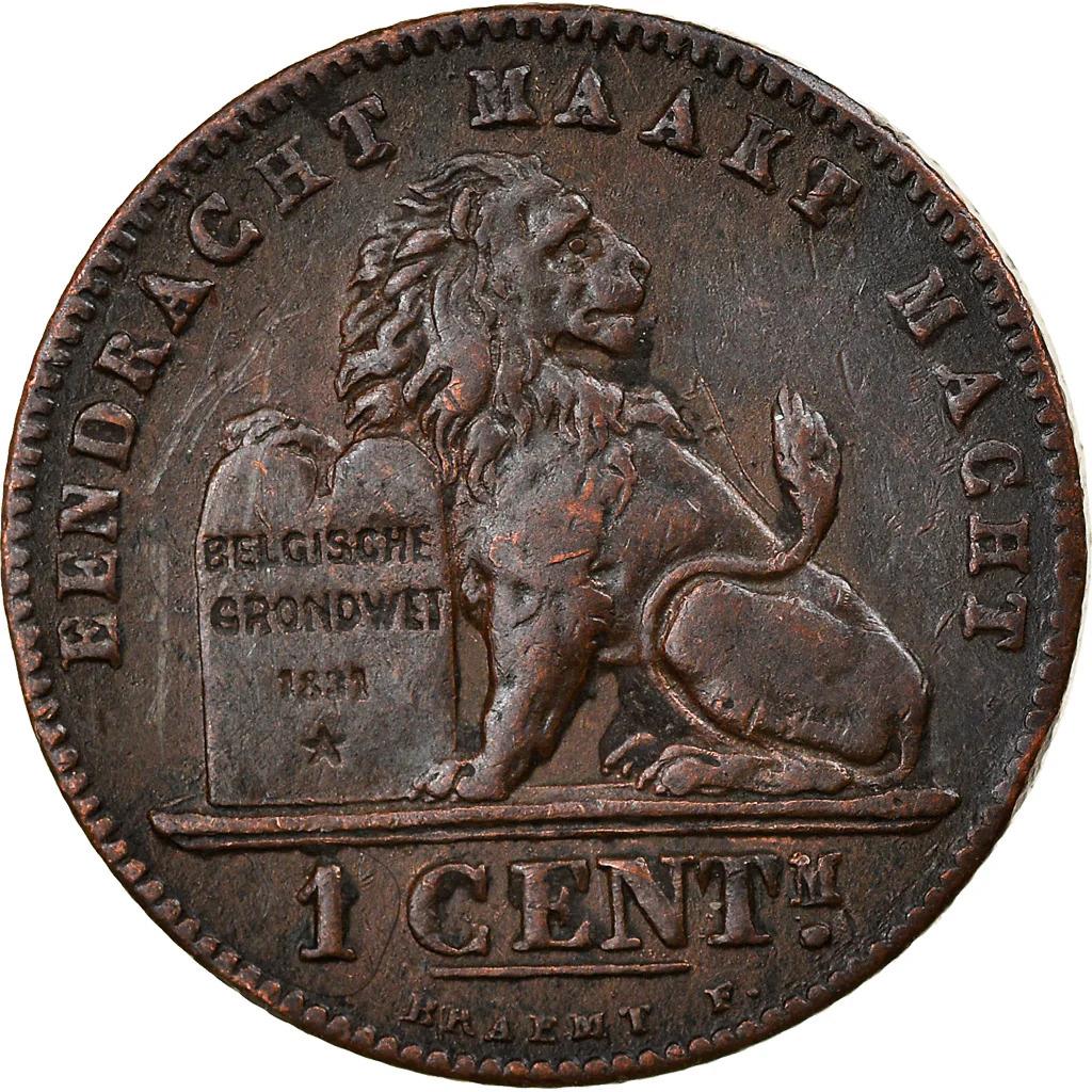 Belgian Coin 1 Centime - Léopold II België | Lion | Constitution | KM34 | 1887 - 1907