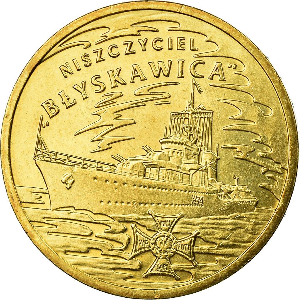 Poland | 2 Zlotys Coin | „Błyskawica” Destroyer | Y:820 | 2012