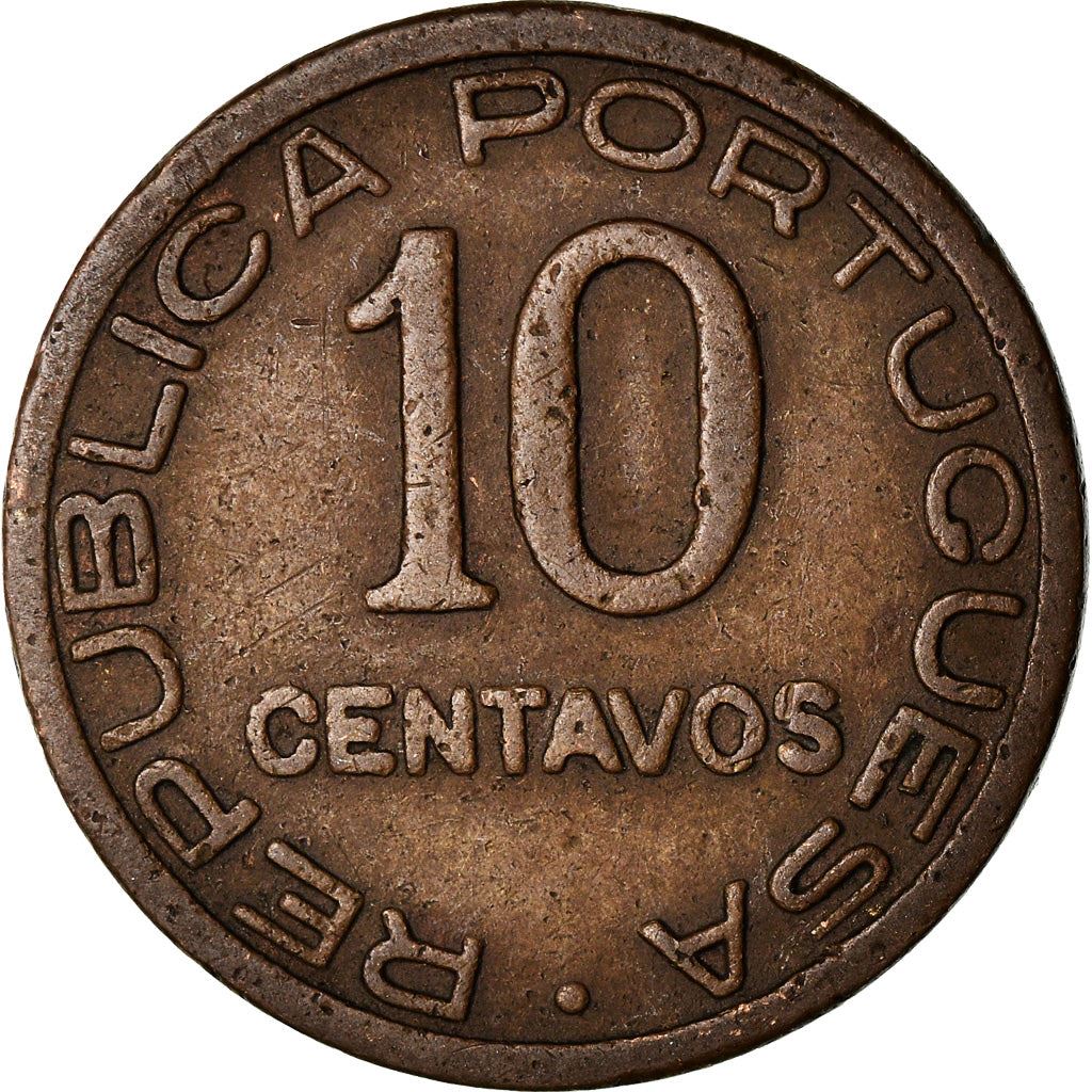 Mozambique | 10 Centavos Coin | Globe | Shield | Km:63 | 1936