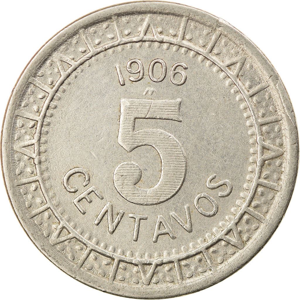 Mexico | 5 Centavos Coin | Nickel | Coat of Arms | Km:421 | 1905 - 1914