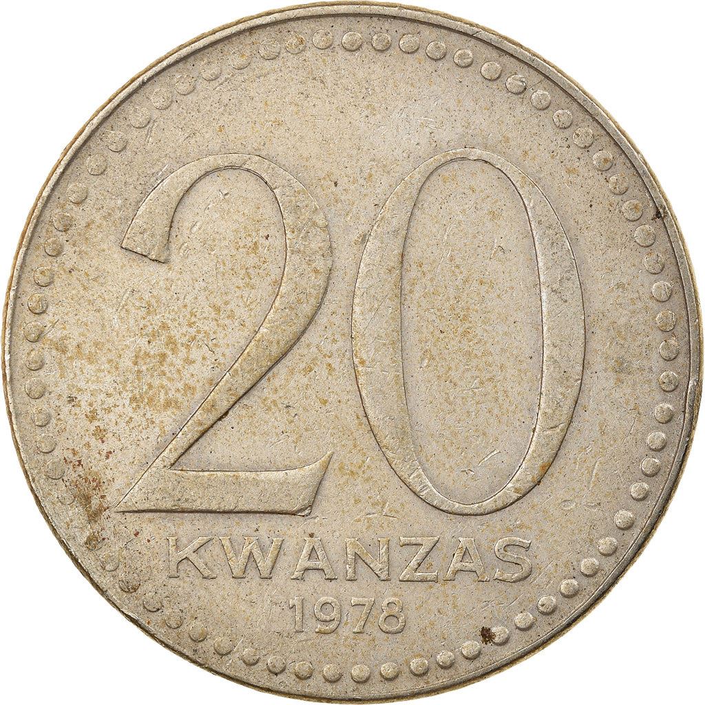 Angola | 20 Kwanzas Coin | Gear | Wreath | Km:87 | 1978