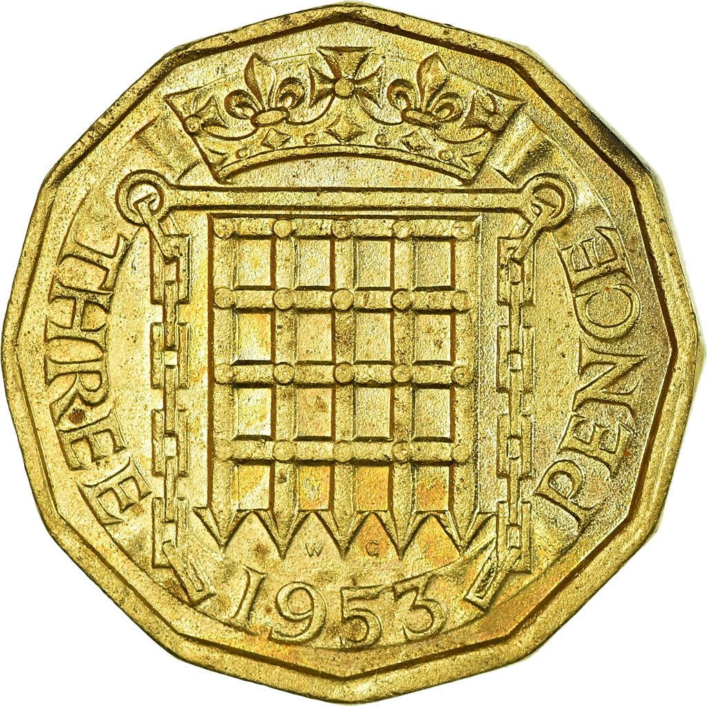 United Kingdom | 3 Pence Coin | Elizabeth II | Km:886 | 1953