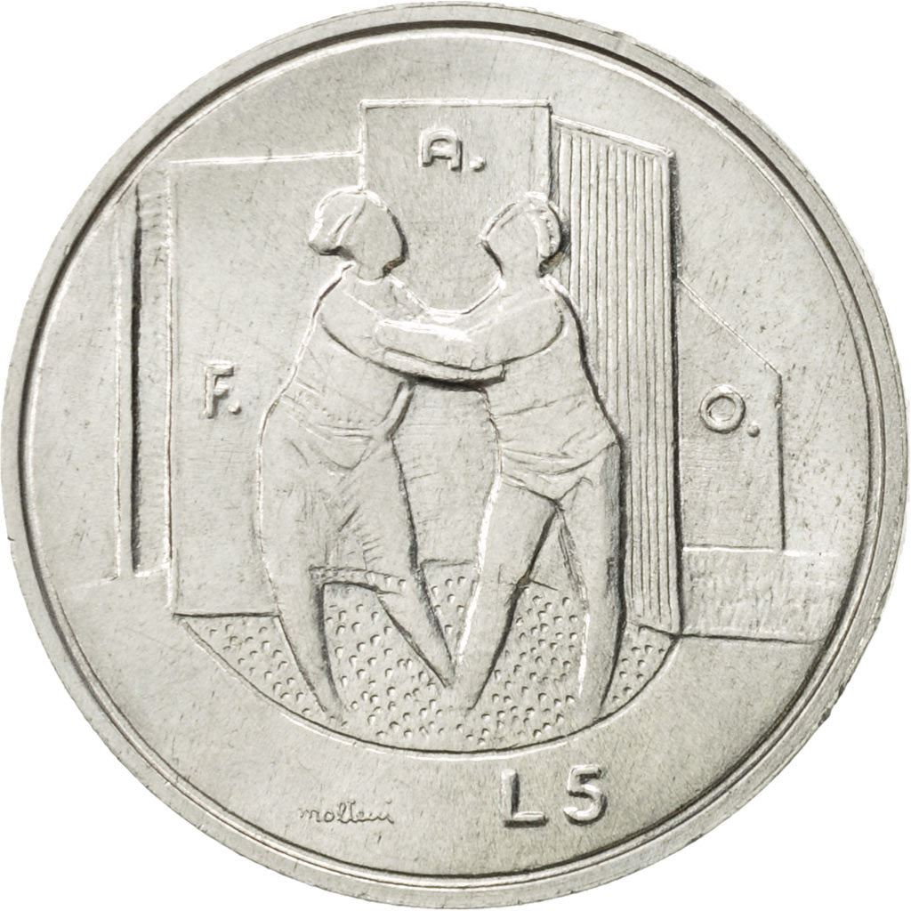 San Marino | 5 Lire Coin | FAO | Km:53 | 1976