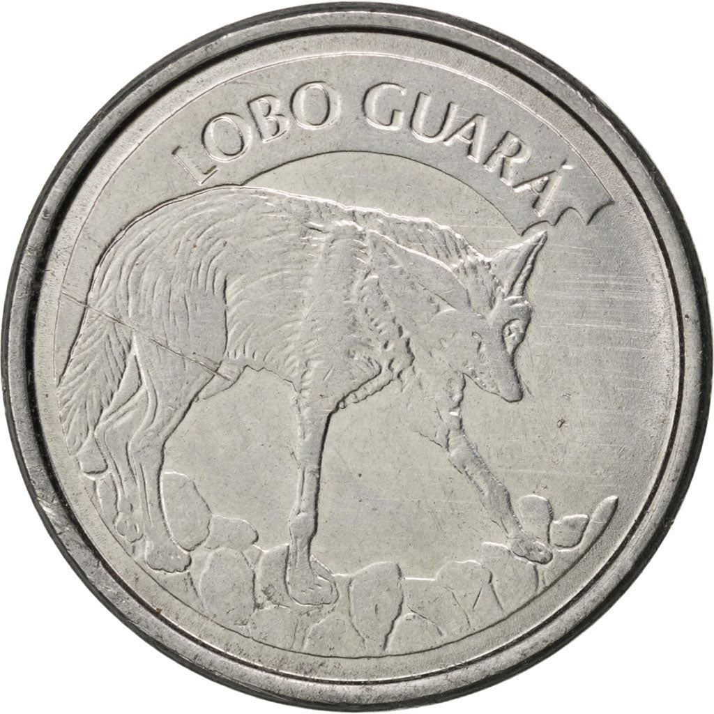 Brazil | 100 Cruzeiros Reais Coin | Maned wolf | Km:630 | 1993 - 1994