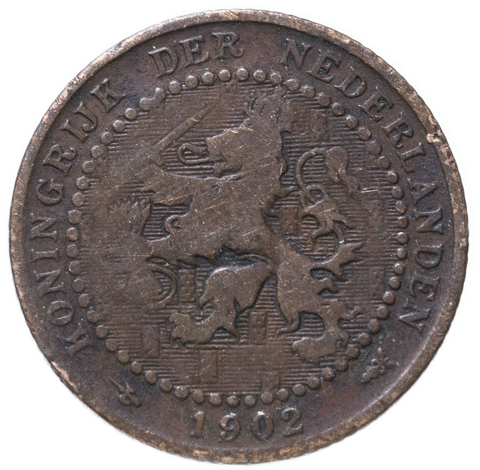 Netherlands | 1 Cent Coin | A Lion | Bronze | KM:132 | 1902-1907