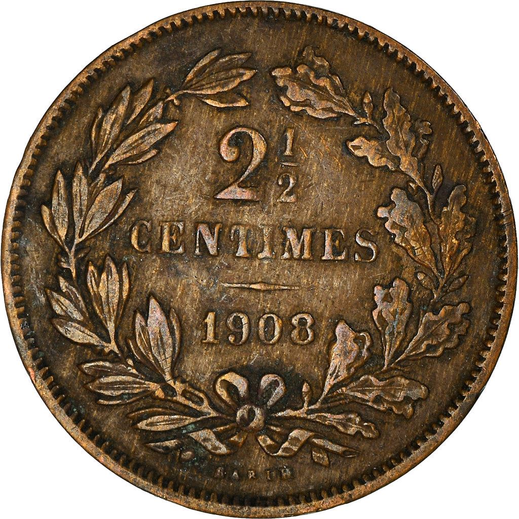 Luxembourg Coin Luxembourger 2.5 Centimes Coin | Willem III | Adolphe | Guillaume IV | KM21 | 1854 - 1908