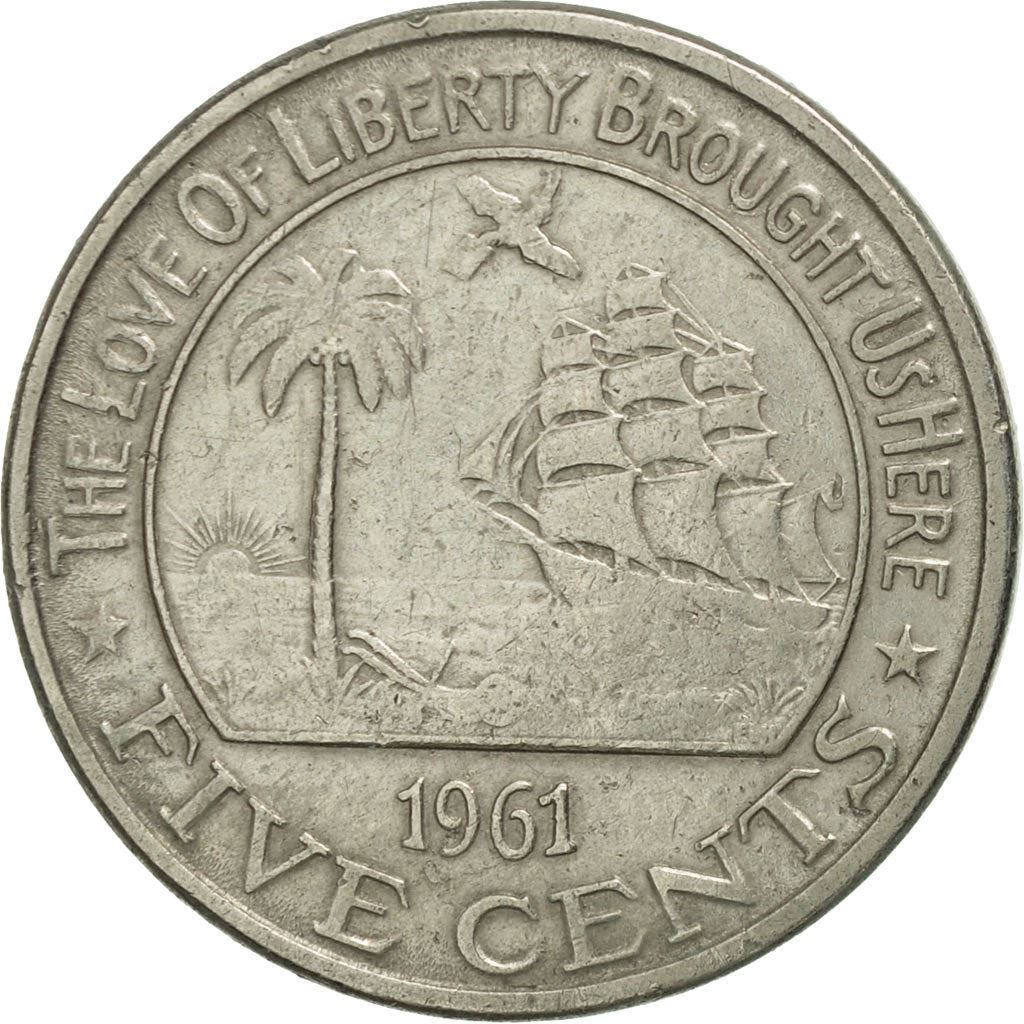 Liberia | 5 Cents Coin | Elephant | Km:14 | 1960 - 1990
