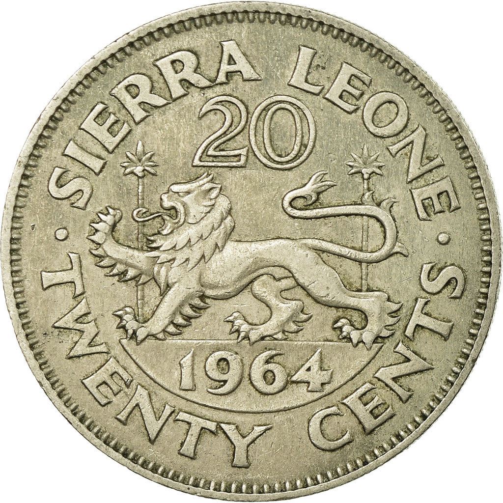 Sierra Leone | 20 Cents Coin | Sir Milton Margai | Lion | KM20 | 1964