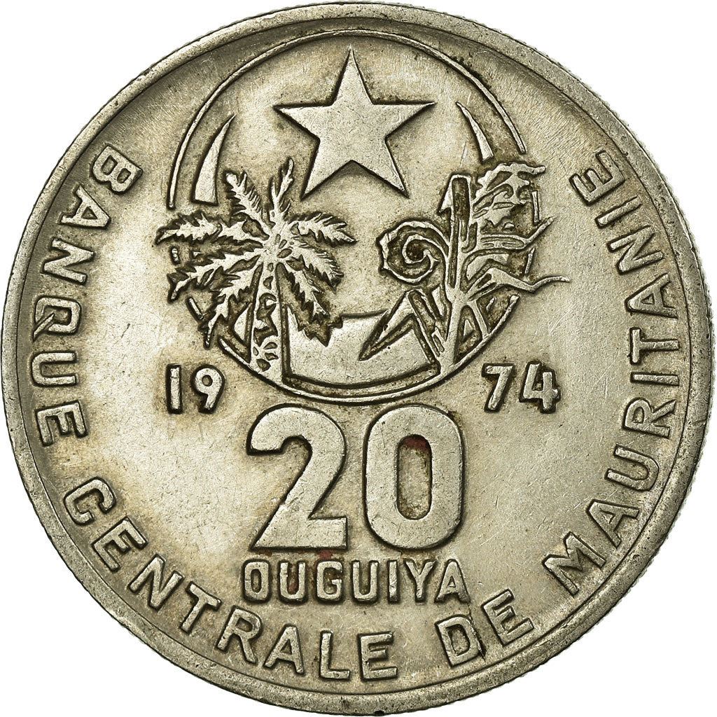 Mauritania | 20 Ouguiya Coin | Coat of Arms | Km:5 | 1973 - 2003
