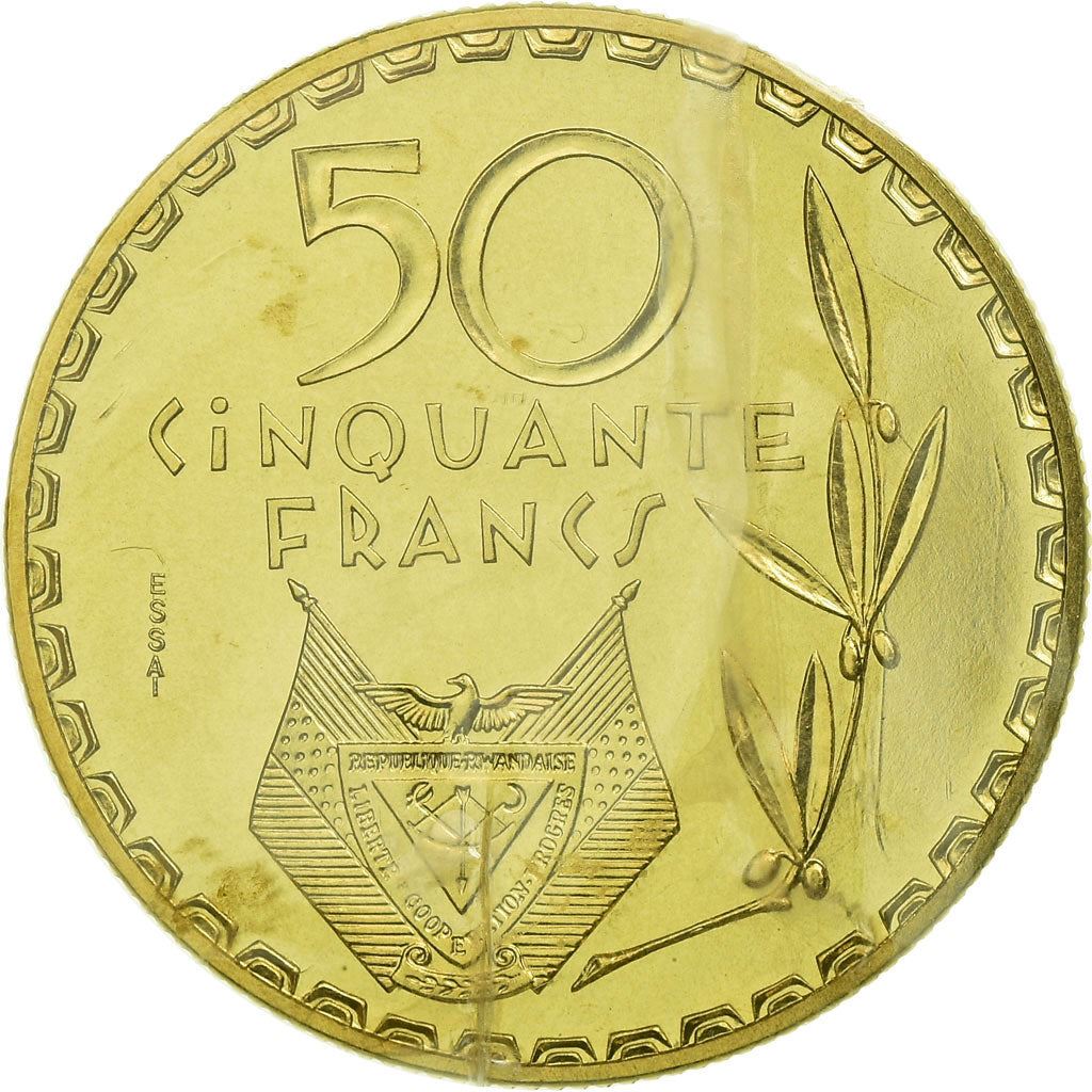 Rwanda | 50 Francs Coin | Tea Plant | Km:16 | 1977