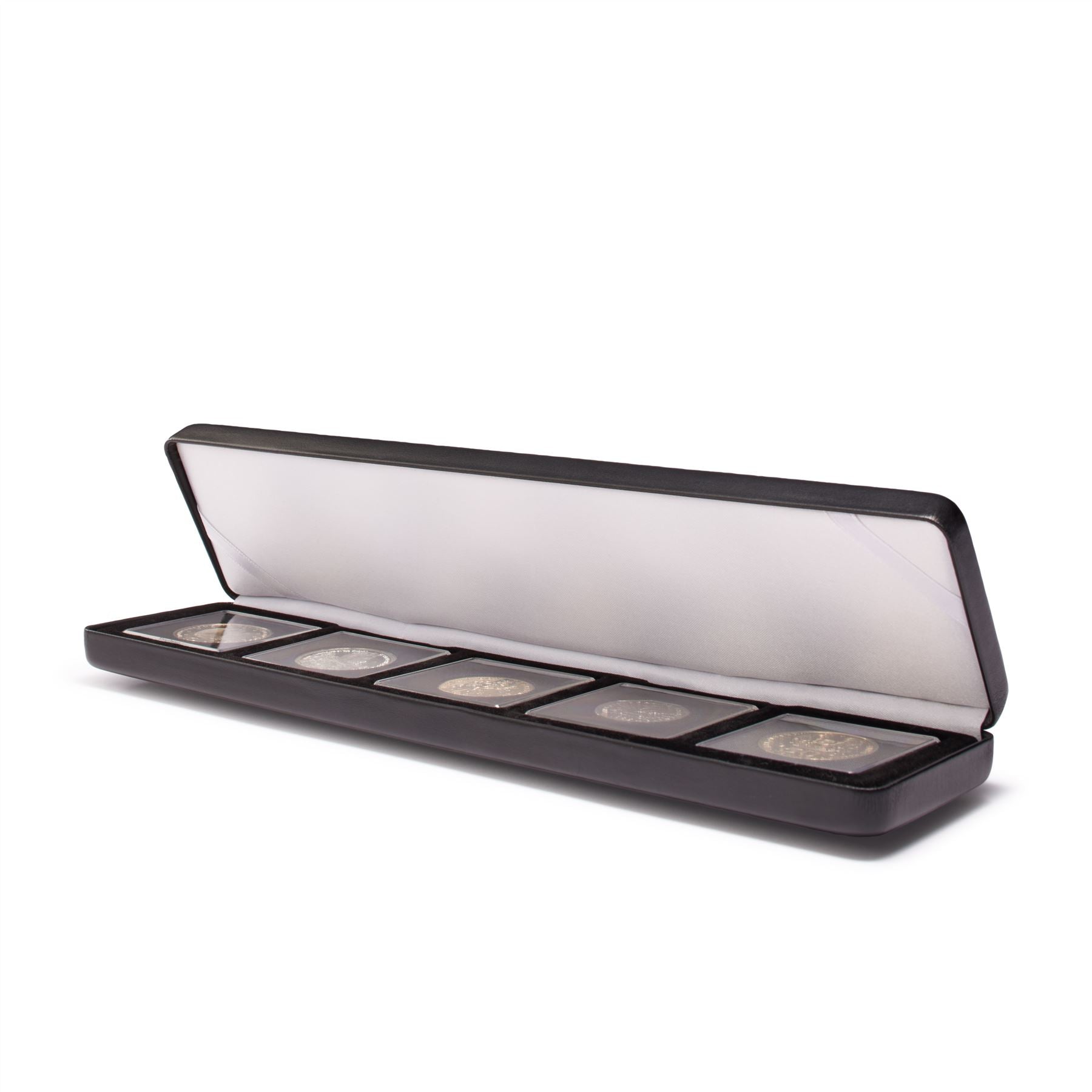 NOBILE QUADRUM Coin Box | Box for Presenting Coins in Square QUADRUM Capsules | 1 to 6 Compartments
