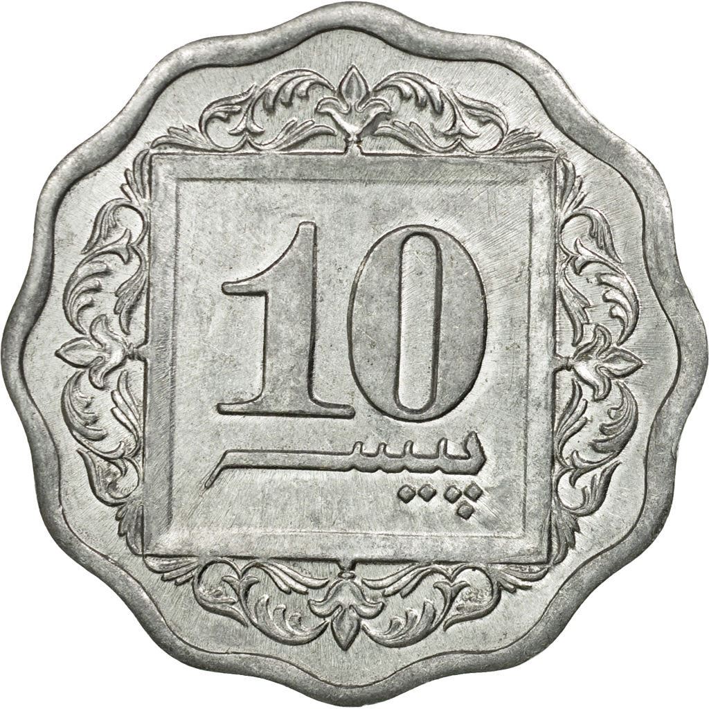 Pakistan | 10 Paisa Coin | Crescent Moon | Km:53 | 1981 - 1996