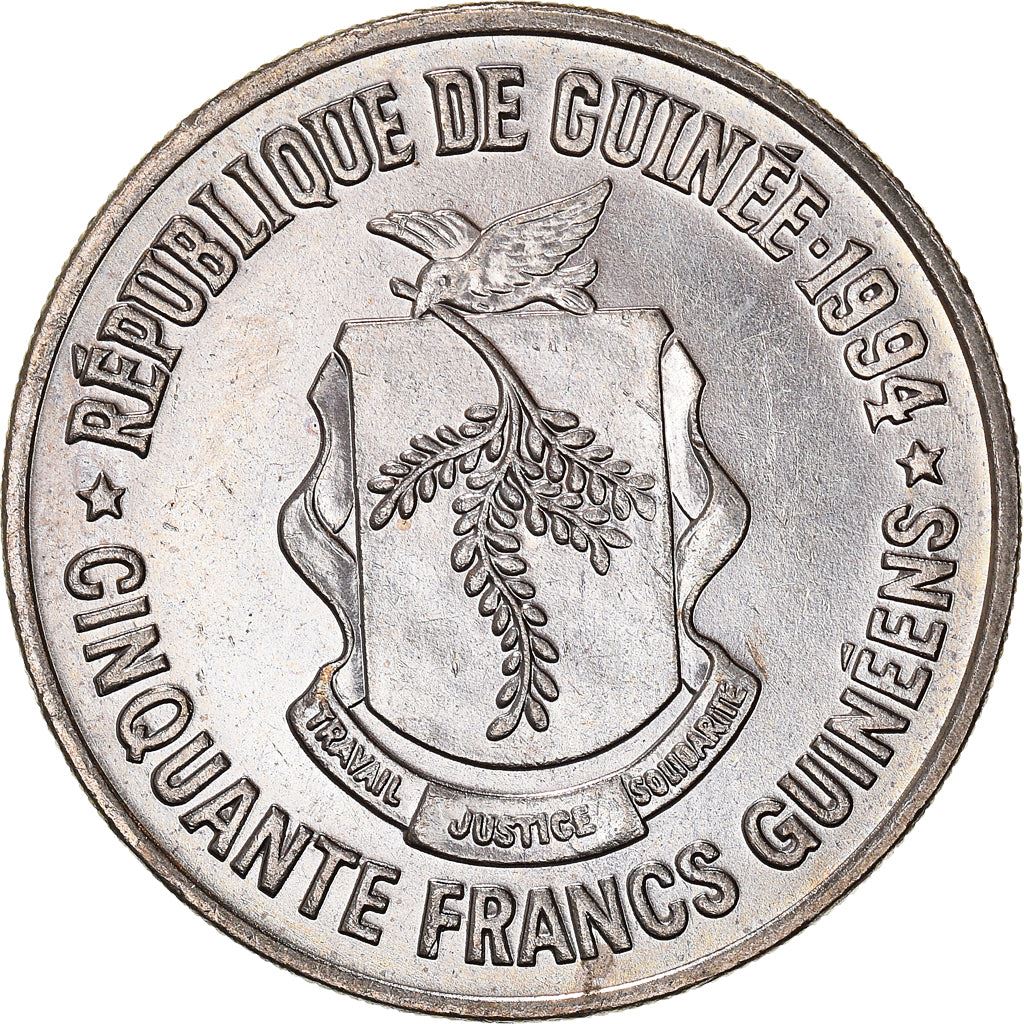 Guinea | 50 Francs Guineens Coin | Nimba mask | Km:63 | 1994