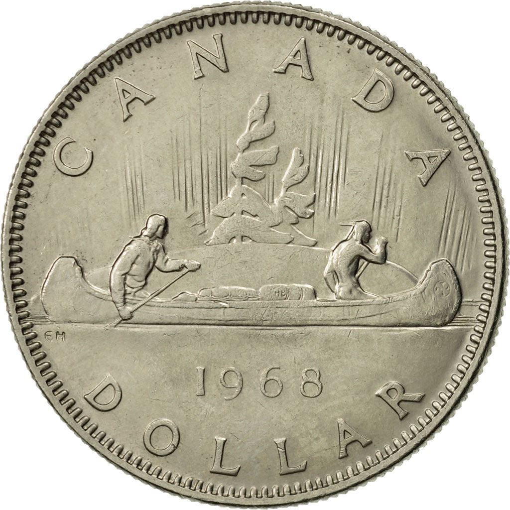 Kanada | 1 dolerio moneta | Nikelis | Antrasis portretas | KM:76.1; 76.2 | 1968–1976