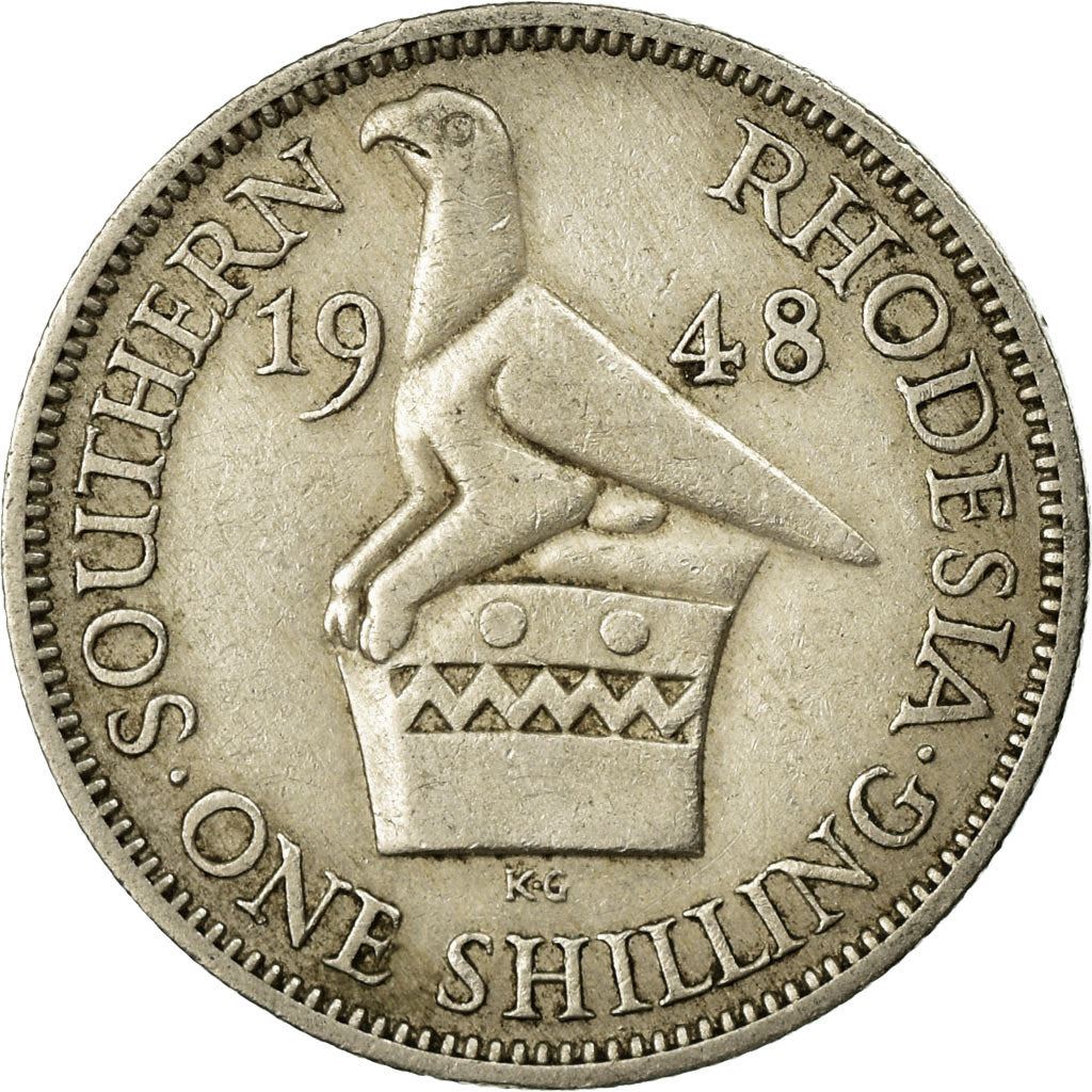 Southern Rhodesia | 1 Shilling Coin | George VI | Zimbabwe Bird | Km:22 | 1948 - 1952