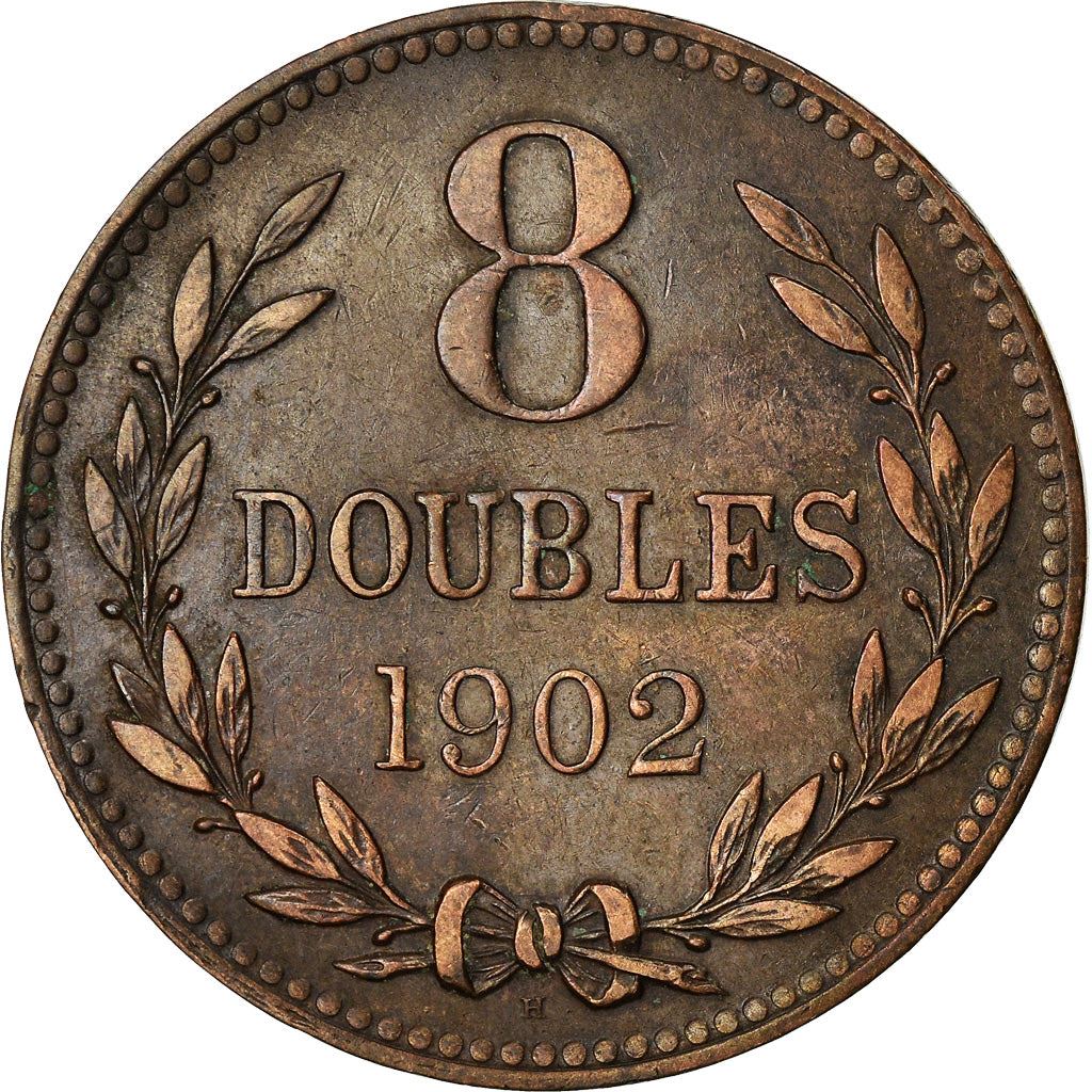 Guernsey 8 Doubles Coin | KM7 | 1864 - 1911