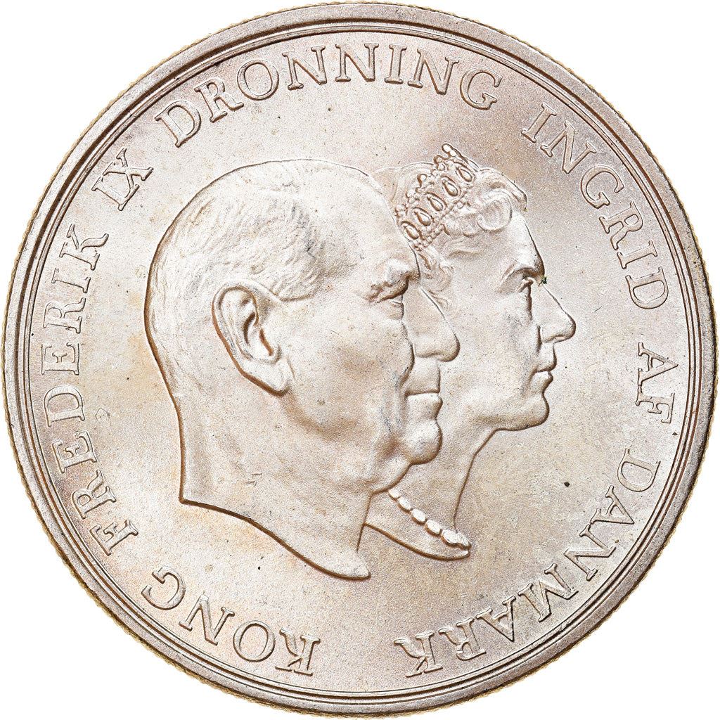 Denmark | 5 Kroner Coin | Silver | Silver Wedding Anniversary | KM:852 | 1960