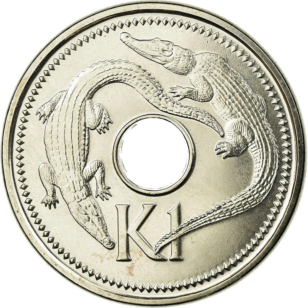 Papua New Guinea Coin Papua New Guinean 1 Kina | Elizabeth II | Crocodile | KM6b | 2005 - 2010