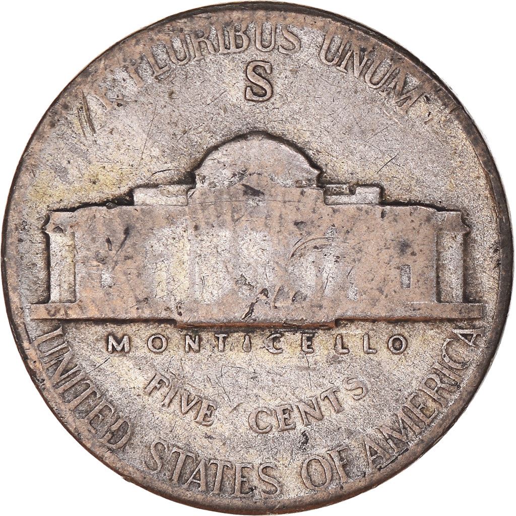 USA | 5 cent mynt | Thomas Jefferson | Monticello | KM192a | 1942 - 1945