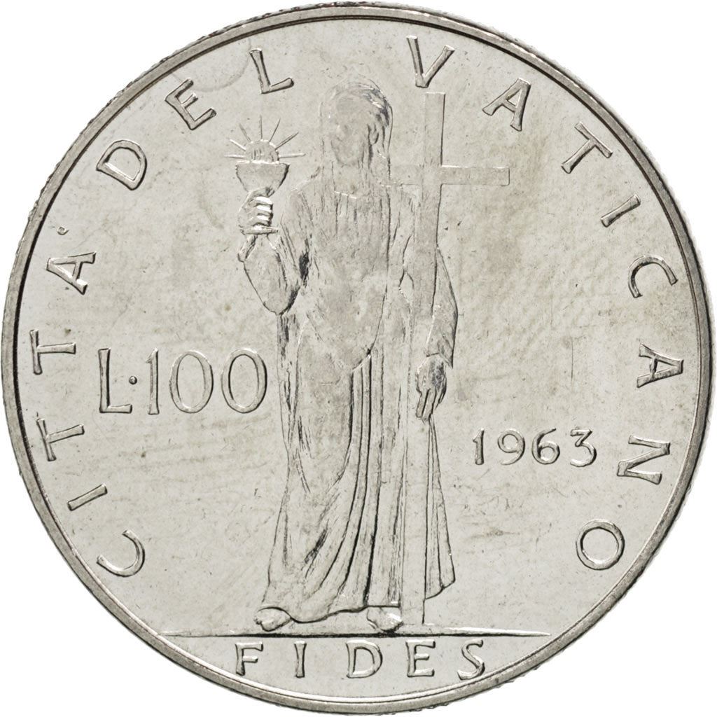 Vatican City | 100 Lire Coin | Paul VI | Km:82 | 1963 - 1965