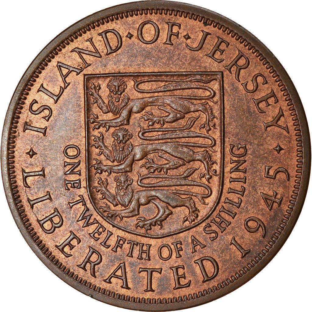 Jersey Coin Islander 1/12 Shilling | King George VI | Liberation | Shield | KM19 | 1949 - 1952