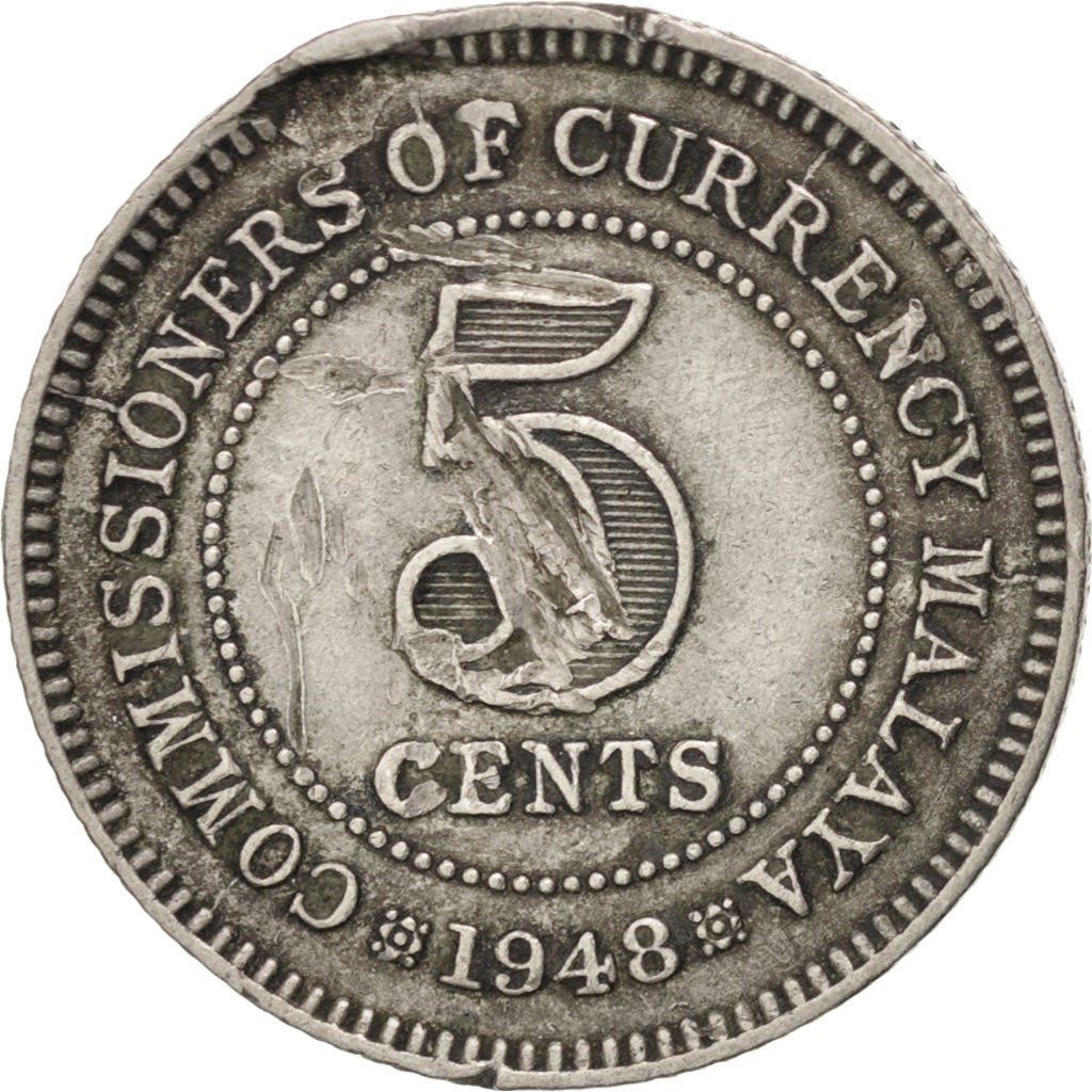 Malaya | 5 Cents Coin | George VI | Km:7 | 1948 - 1950