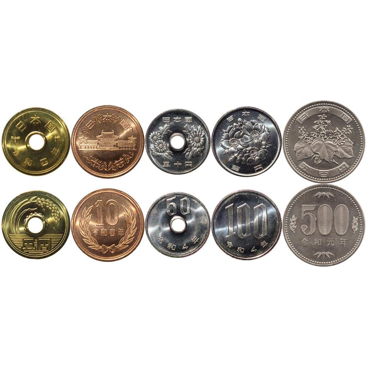 Japan | 5 Coin Set | 5 10 50 100 500 Yen | 2019 - 2025