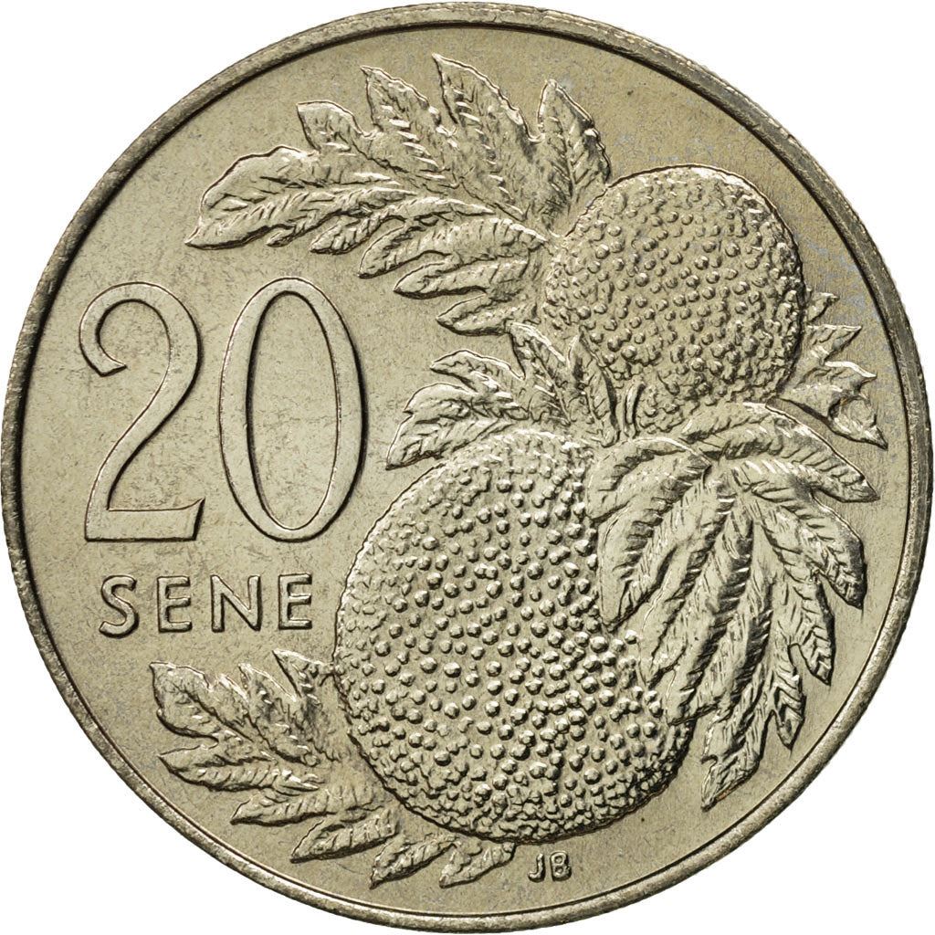 Samoa | 20 Sene Coin | Malietoa Tanumafili II | Bread Fruit | Km:16 | 1974 - 2000
