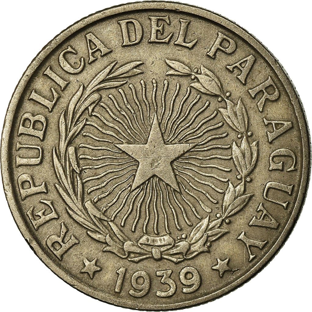 Paraguay | 5 Pesos Coin | Sello Nacional | KM:18 | 1939