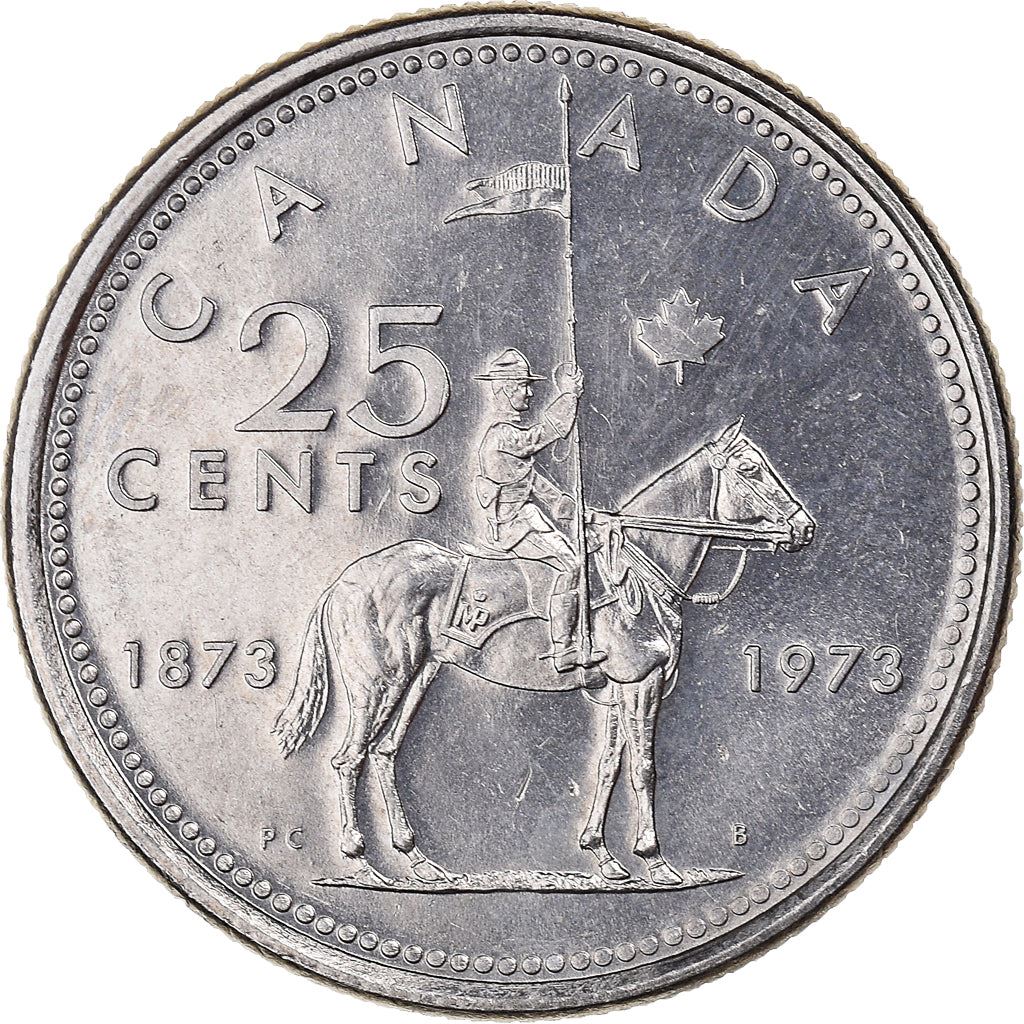 Canada | 25 Cents Coin | Mounted Police | Nickel | KM:81 | 1973