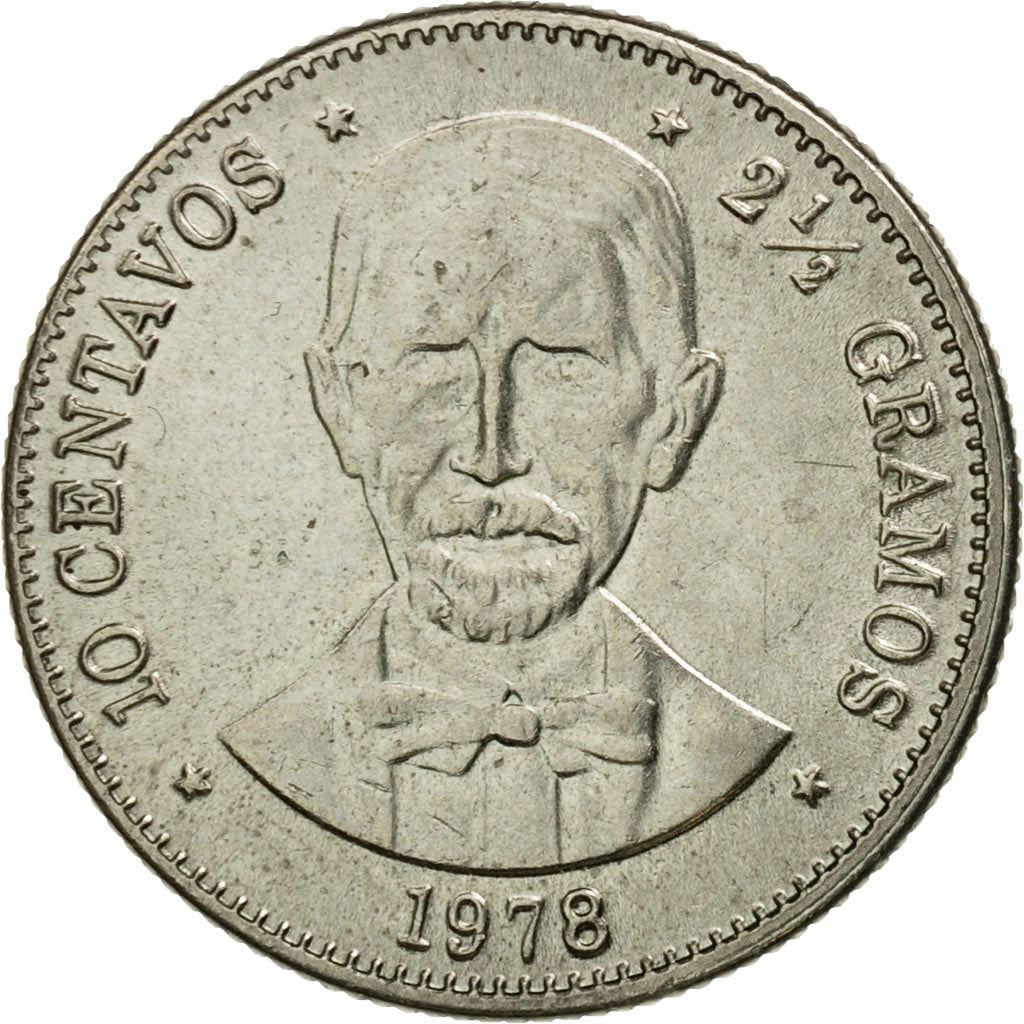 Dominican Republic 10 Centavos Coin | Juan Pablo Duarte | KM50 | 1978 - 1981
