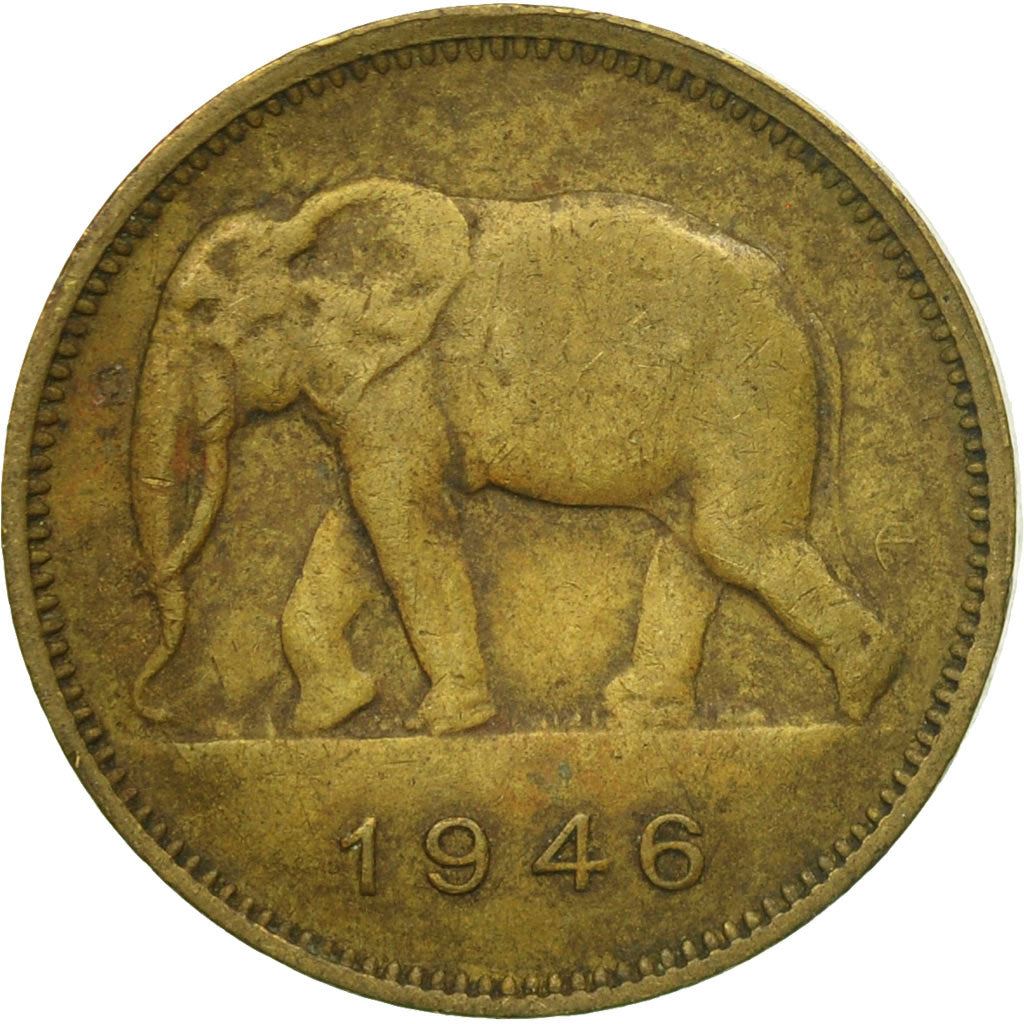 Belgian Congo | 2 Francs Coin | Elephant | Km:28 | 1946 - 1947