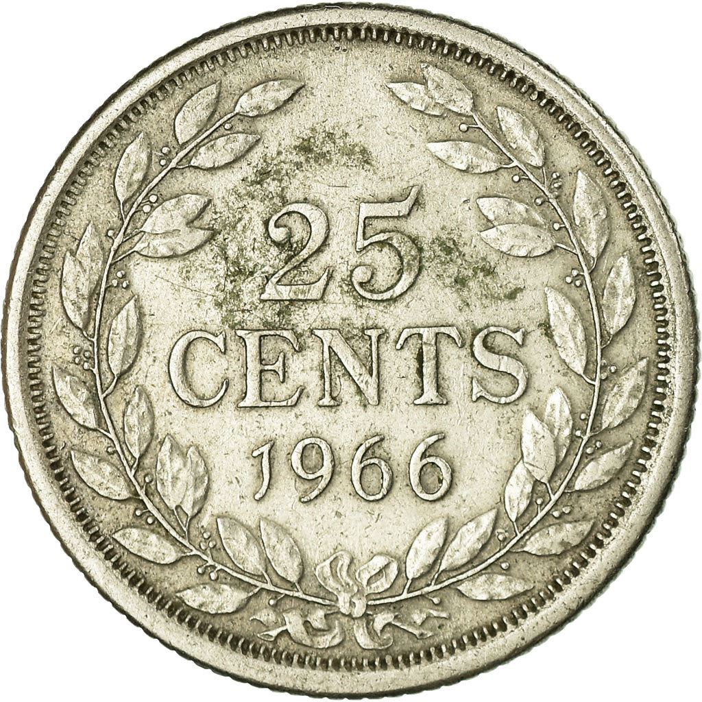 Liberia | 25 Cents Coin | Olive Branches | Km:16A | 1966 - 1990