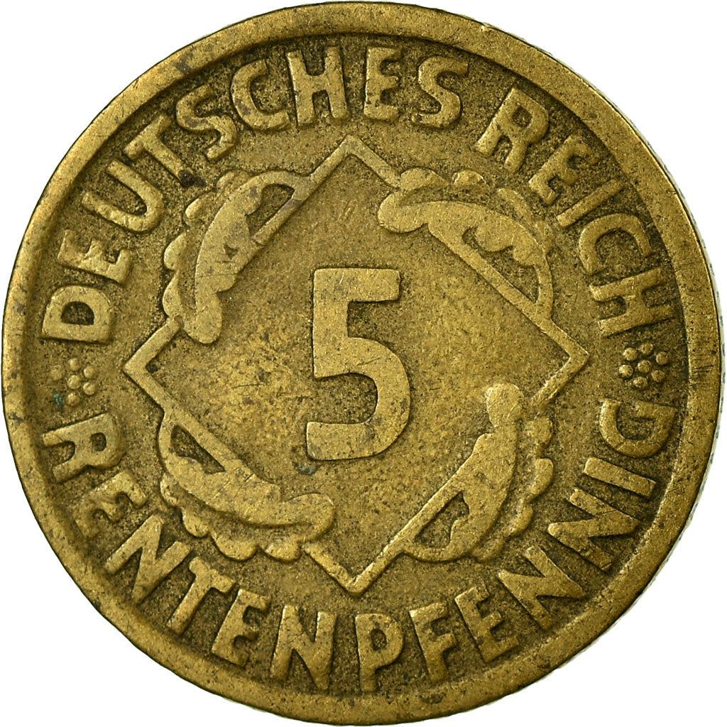 Germany | 5 Rentenpfennig Coin | Aluminium bronze | KM:32 | 1923 - 1925
