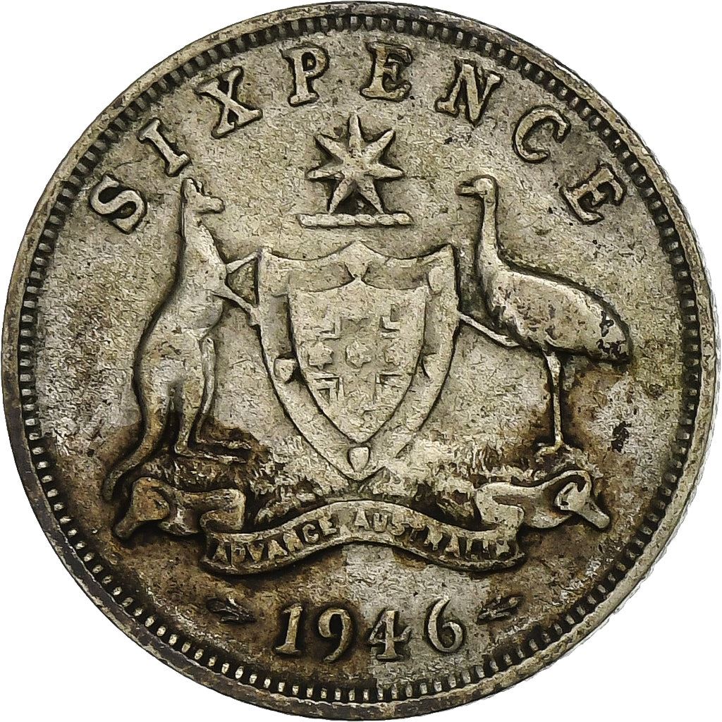 Australia | 6 Pence Coin | George VI | Km:38A | 1946 - 1948