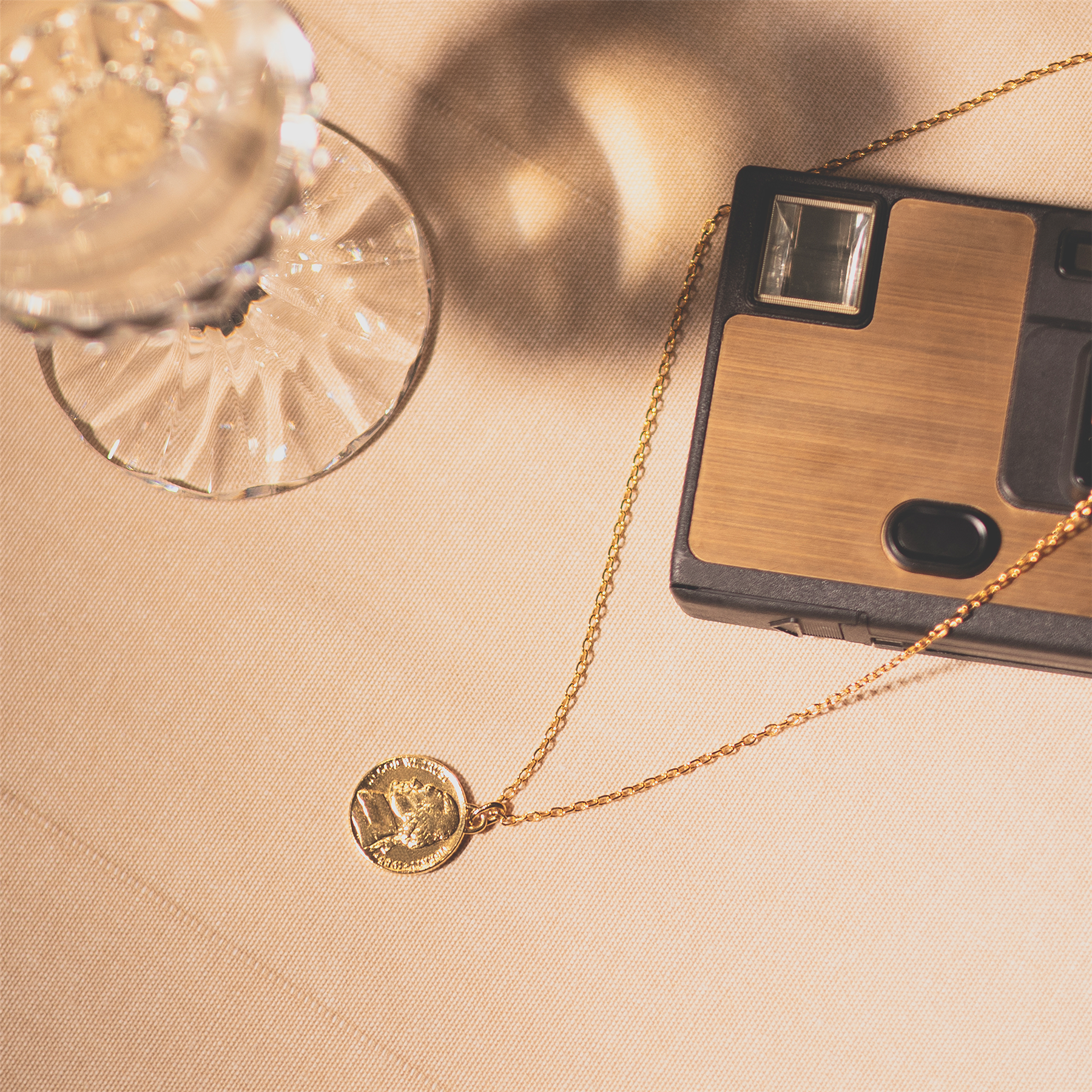 US Coin Necklace | Medallion Pendant Jewelry | 18K Gold Plated United States 5 Cents | T. Jefferson | 2002