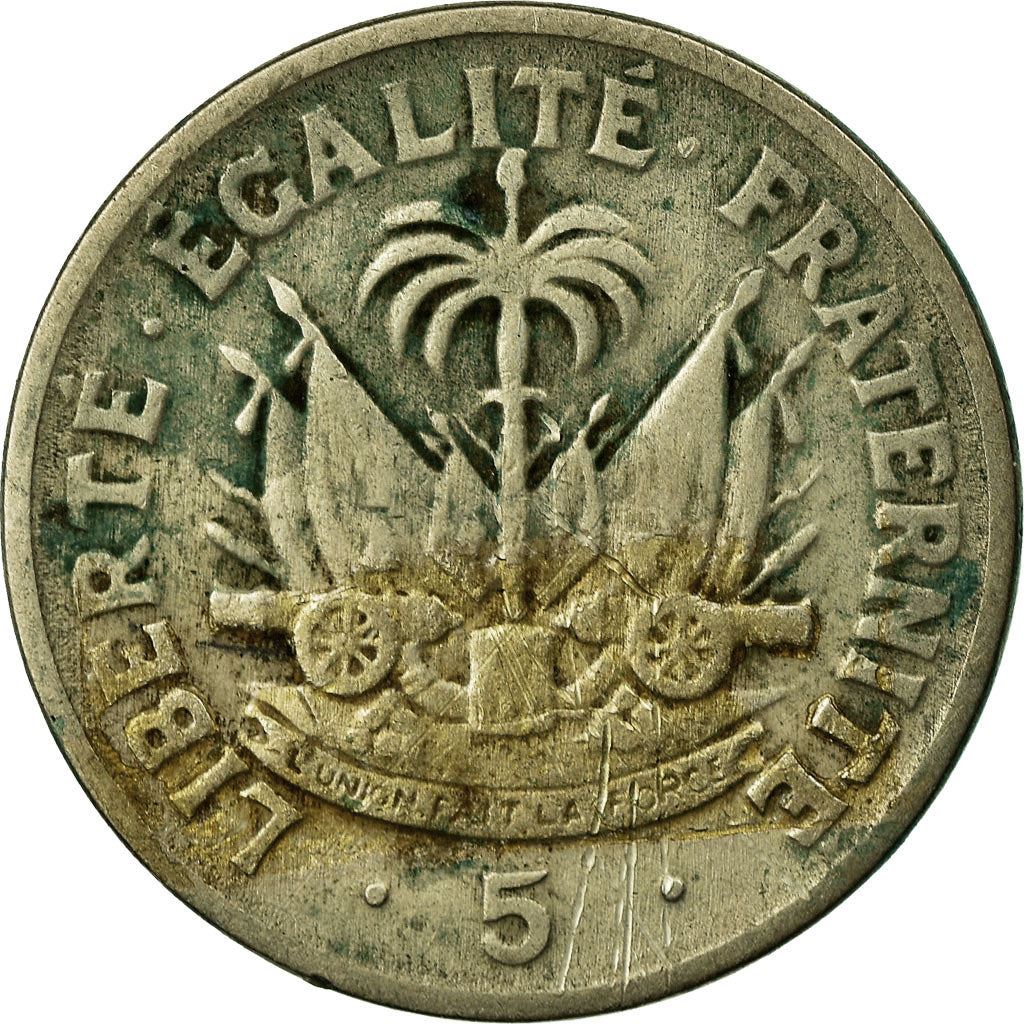 Haiti | 5 Centimes Coin | President Magloire | Cannon | Km:59 | 1953