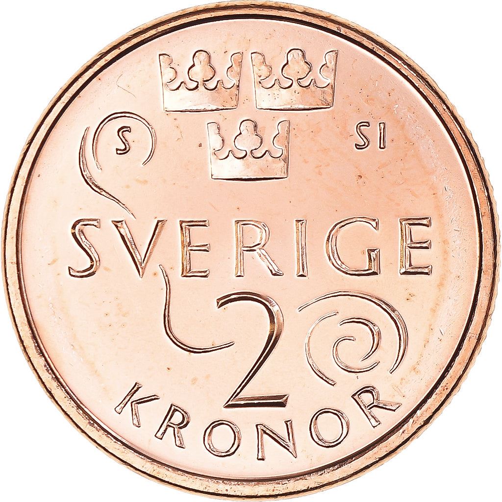 Szwecja | Moneta 2 korony | Król Karol XVI Gustaw | Trzy Korony | Wir | Km:929 | 2016 - 2020