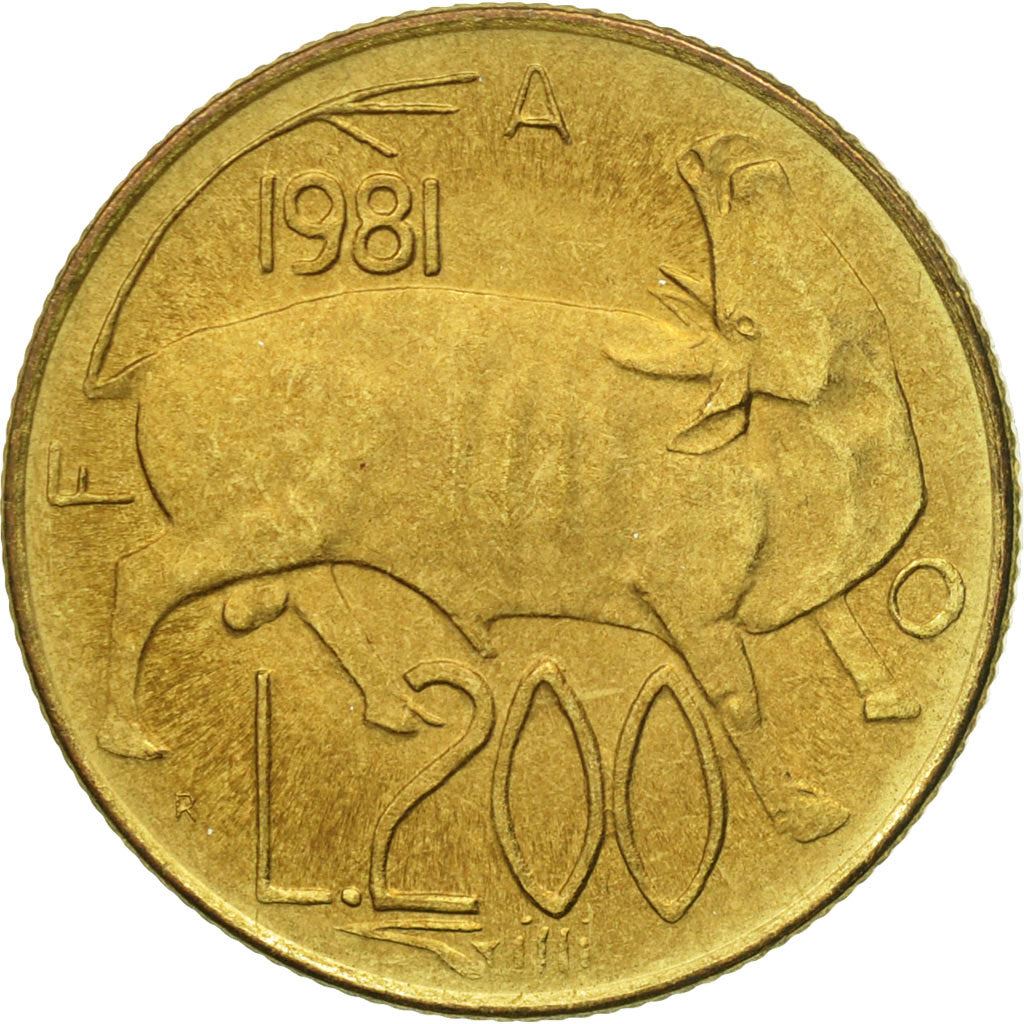 San Marino | 200 Lire Coin | FAO | Km:123 | 1981