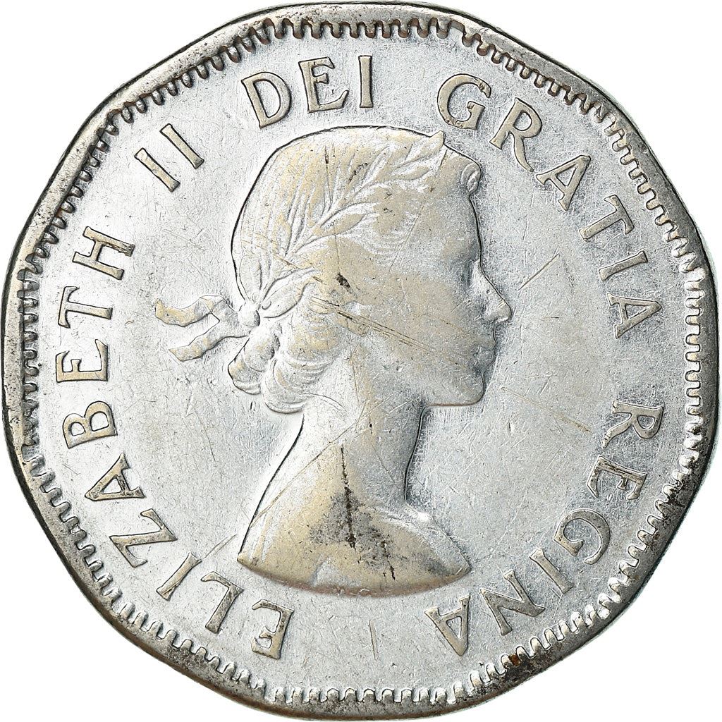 Canada | 5 Cents Coin | Chromium plated steel | 1st portrait | KM:50 | 1953-1954
