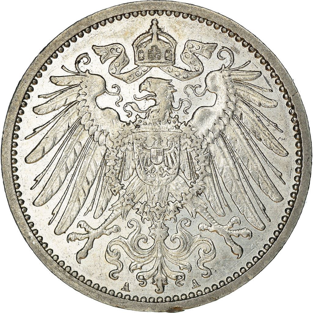 German Empire 1 Mark Coin | Deutsches Reich | Wilhelm II | Type 2 - Small Shield | KM14 | 1891 - 1916