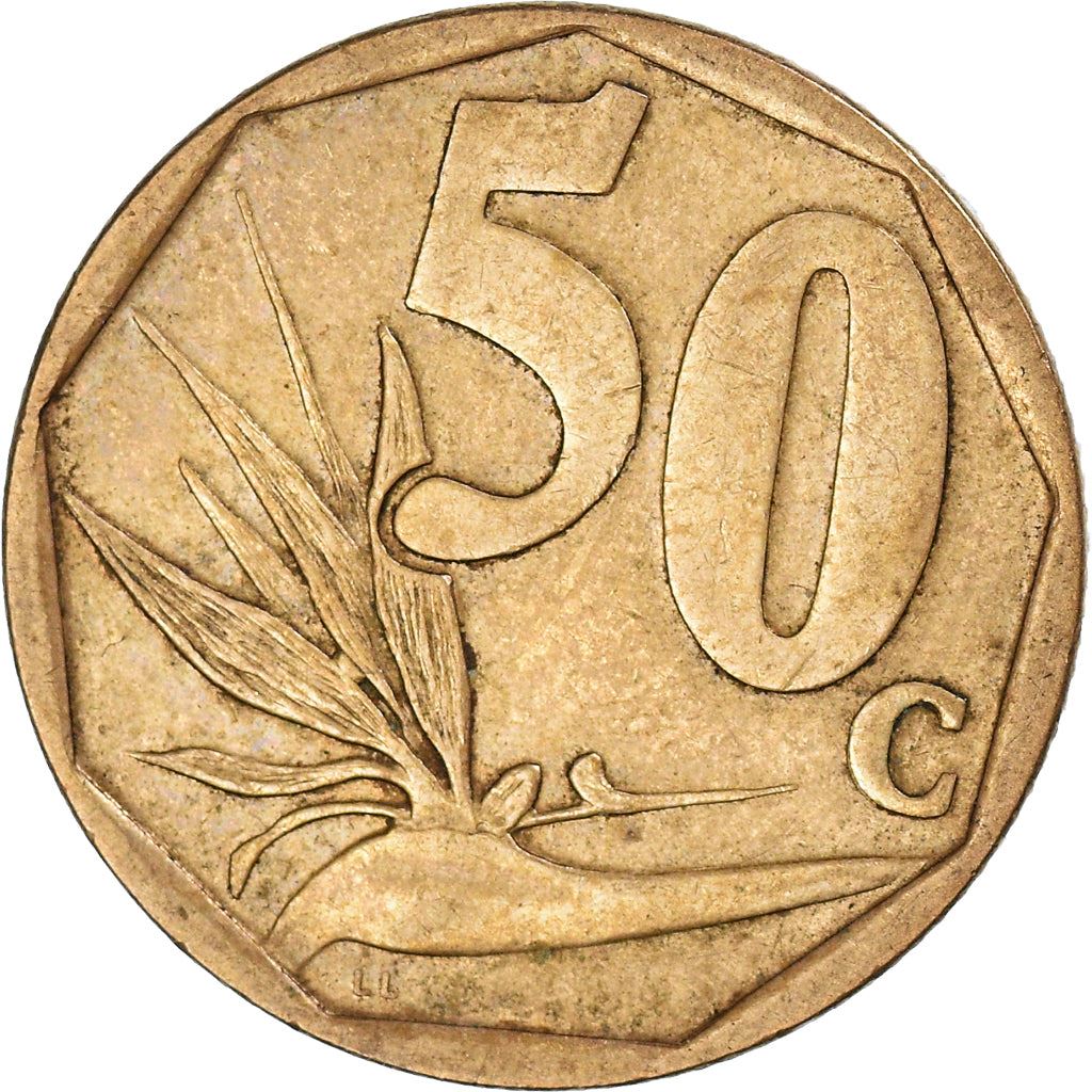 South Africa | 50 Cents Coin | Flowers | Bird of Paradise | Uc:16 | 2015