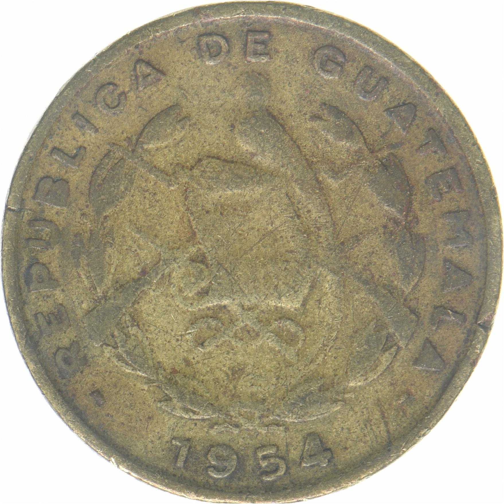 Guatemala | 1 Centavo Coin | Fray Bartolomé | Km:254 | 1949 - 1954