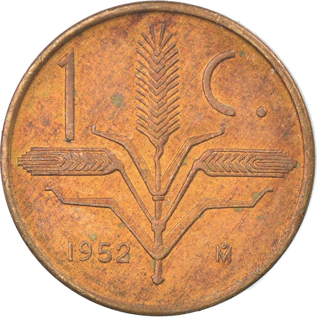 Mexico 1 Centavo Coin | National Mexico arms | Wheatear | KM417 | 1950 - 1969