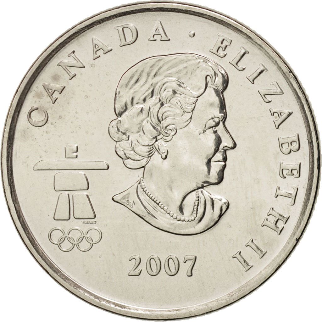 Canada | 25 Cents Coin | Nickel plated steel | Alpine skiing | KM:686 | 2007-2008